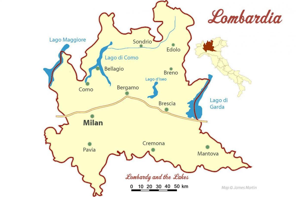 карта на милан lombardy