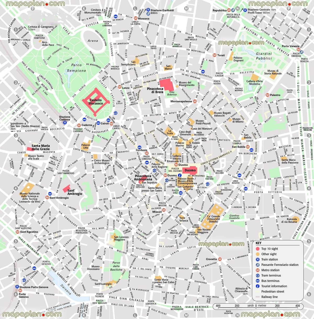 карта на централна италија милан