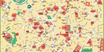 Milano центарот на градот мапа