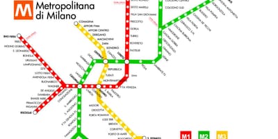 Метрото мапата milano
