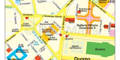 Милан шопинг област на мапата